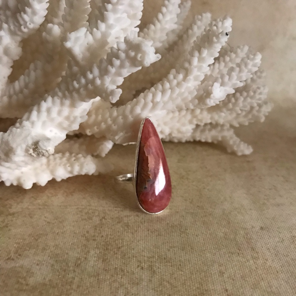 Sterling Silver Rhodochrosite Ring
